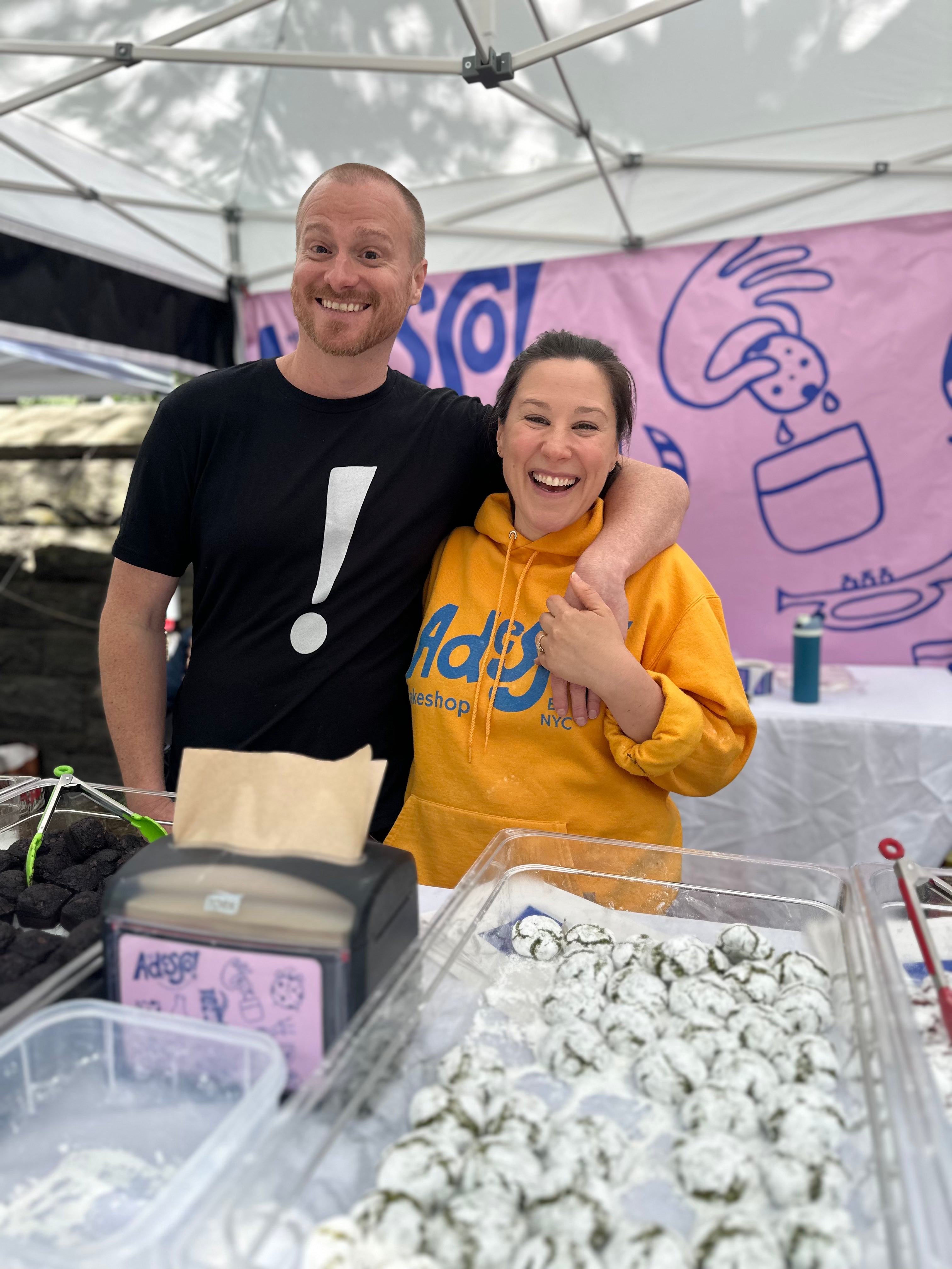 Adesso Bakeshop founders Ryan and Stephanie at Fort Greene Market in Brooklyn